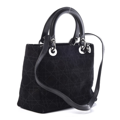 Christian Dior Suede Cannage Medium Lady Dior Black 4 of 14