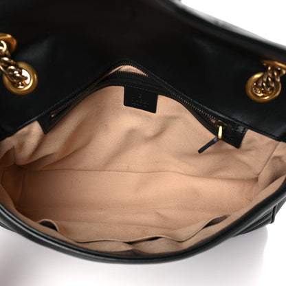 Gucci Calfskin Matelasse Medium GG Marmont Shoulder Bag Black 5 of 9