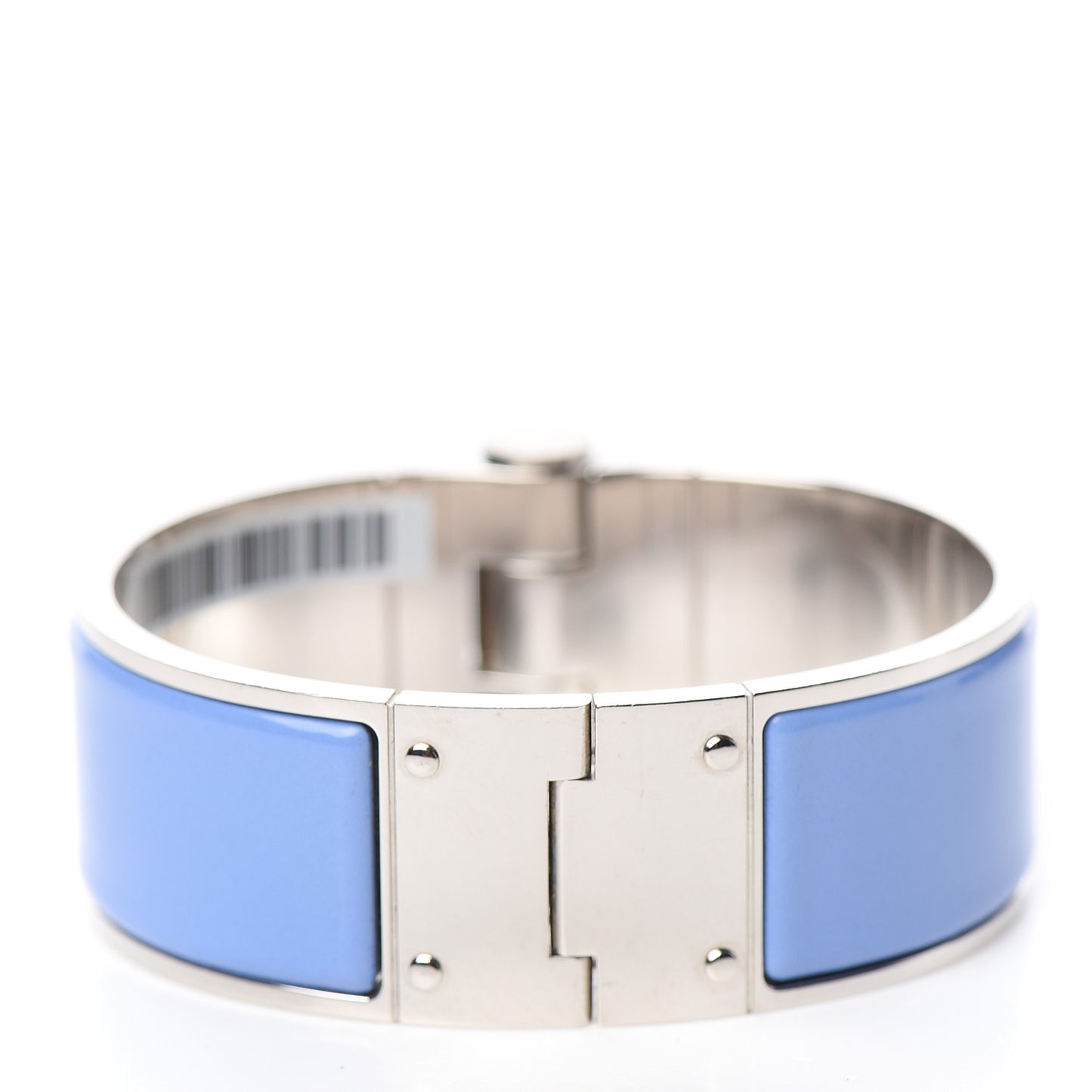 Enamel Charniere Uni Wide Hinged Bracelet M Bleu Lavande