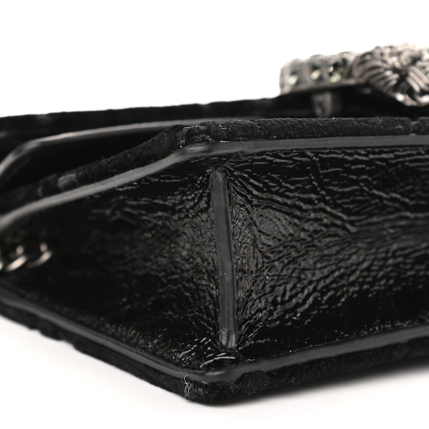 Velvet GG Monogram Super Mini Dionysus Shoulder Bag Black