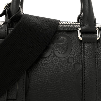 Gucci Piuma Calfskin Jumbo GG Embossed Mini Duffle Bag Black 8 of 10