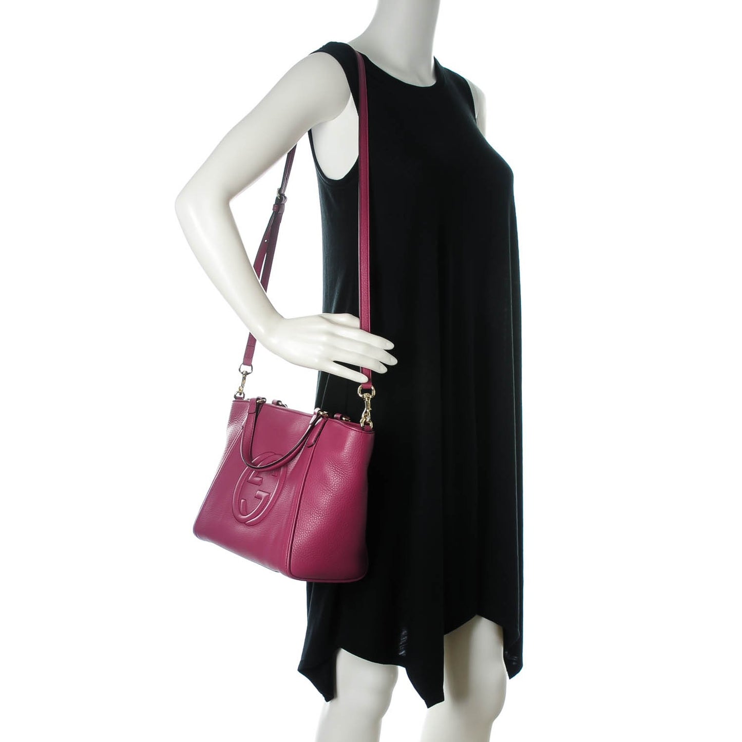 Pebbled Calfskin Small Soho Top Handle Bag Peonia Flower