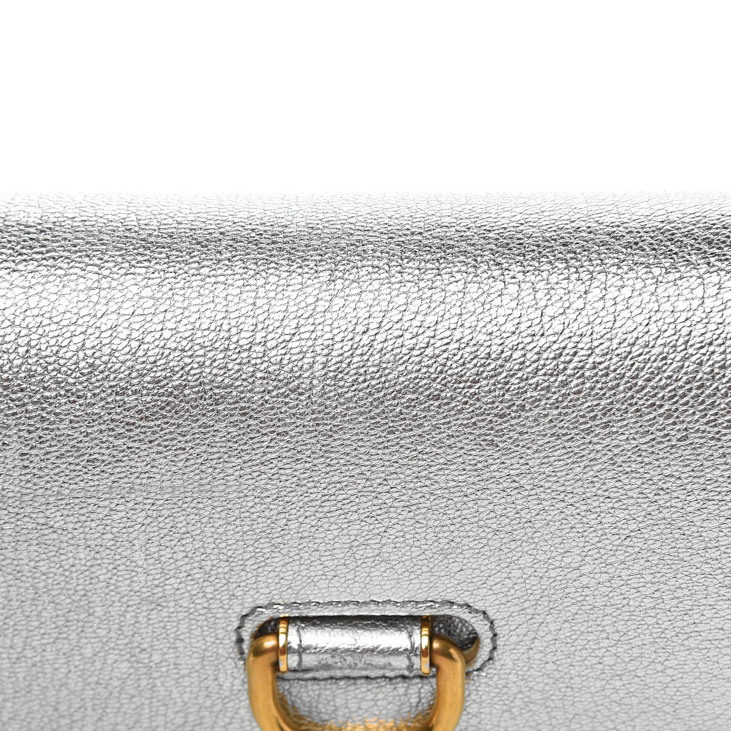 Burberry Metallic Hayes Goatskin D-Ring Mini Bag Silver 8 of 12
