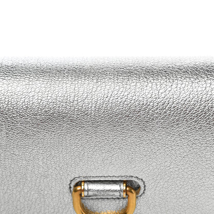 Burberry Metallic Hayes Goatskin D-Ring Mini Bag Silver 8 of 12