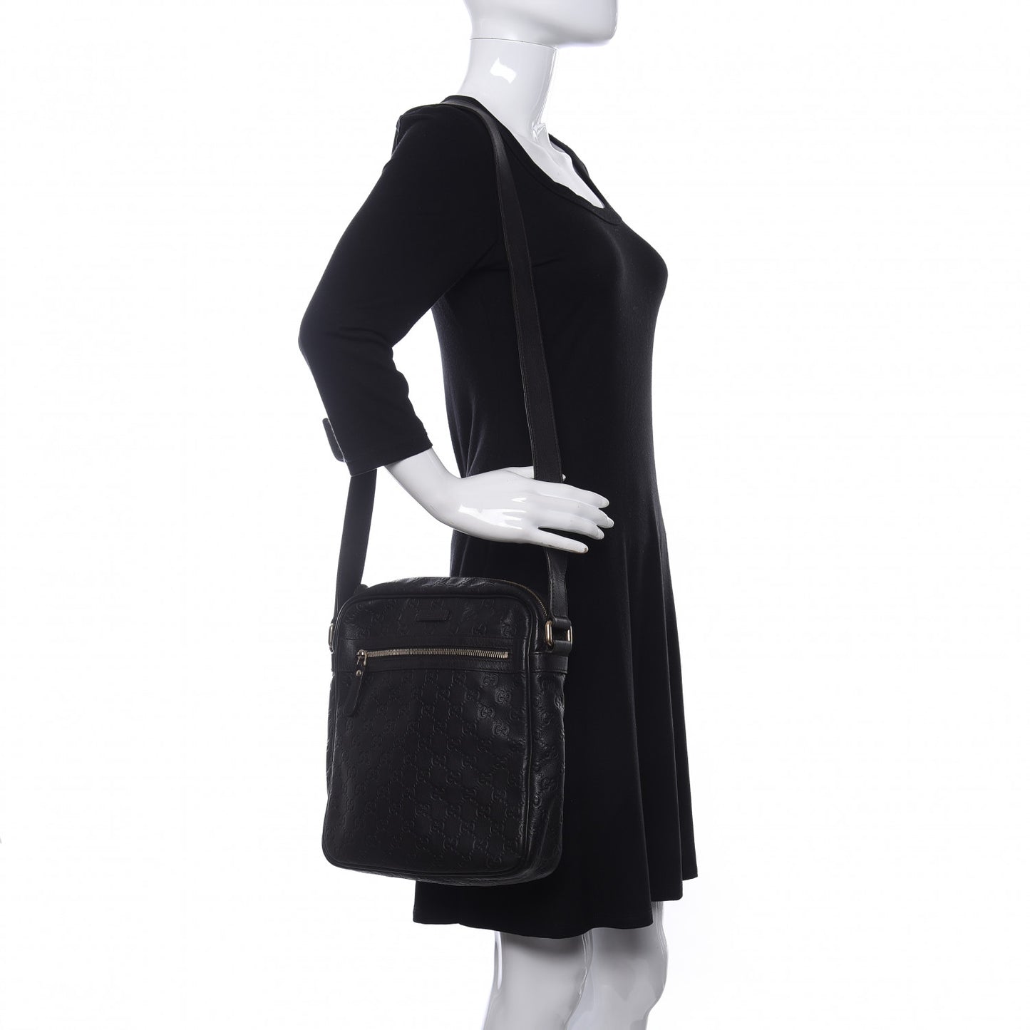 Guccissima Medium Messenger Black