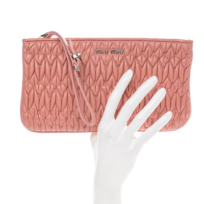 Miu Miu Nappa Matelasse Clutch Pink 2 of 7