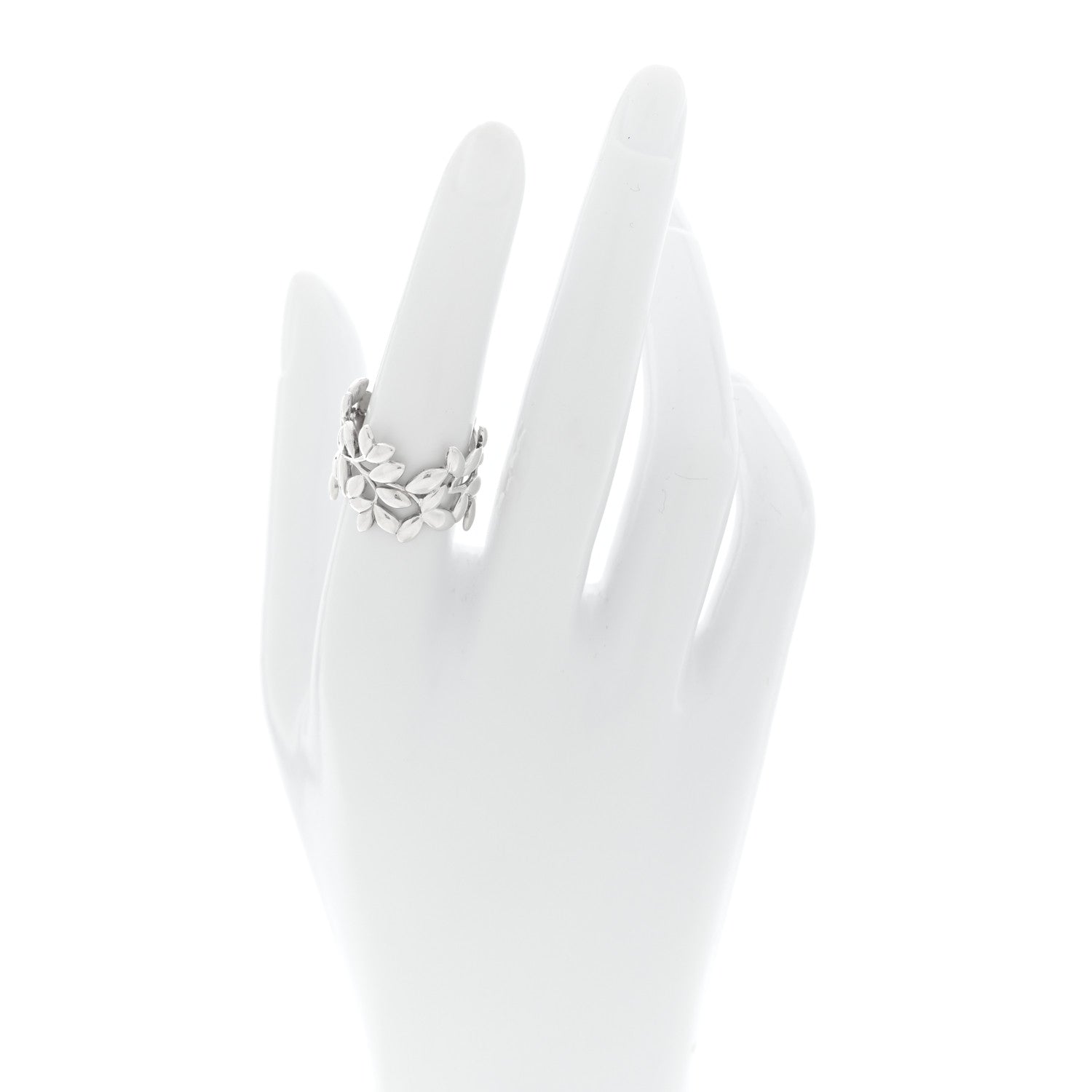 Tiffany Sterling Silver Wide Paloma Picasso Olive Leaf Band Ring 54 7 2 of 4