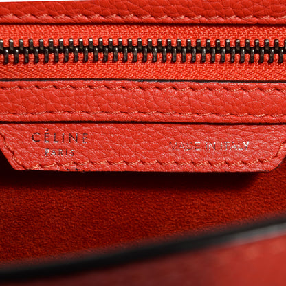 Celine Drummed Leather Micro Luggage Vermillion 7 of 8