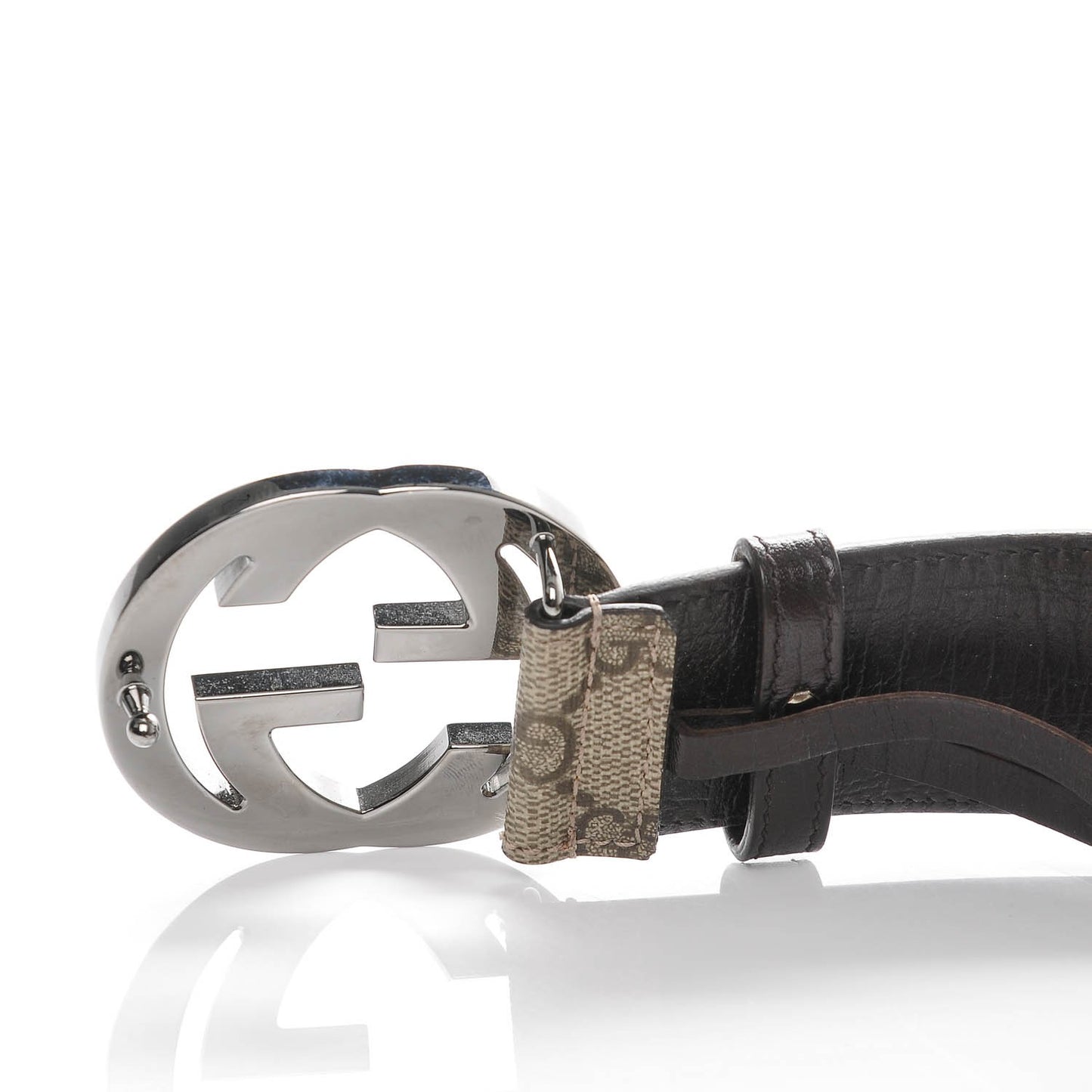 GG Plus Monogram Interlocking G Belt 95 38 Dark Brown