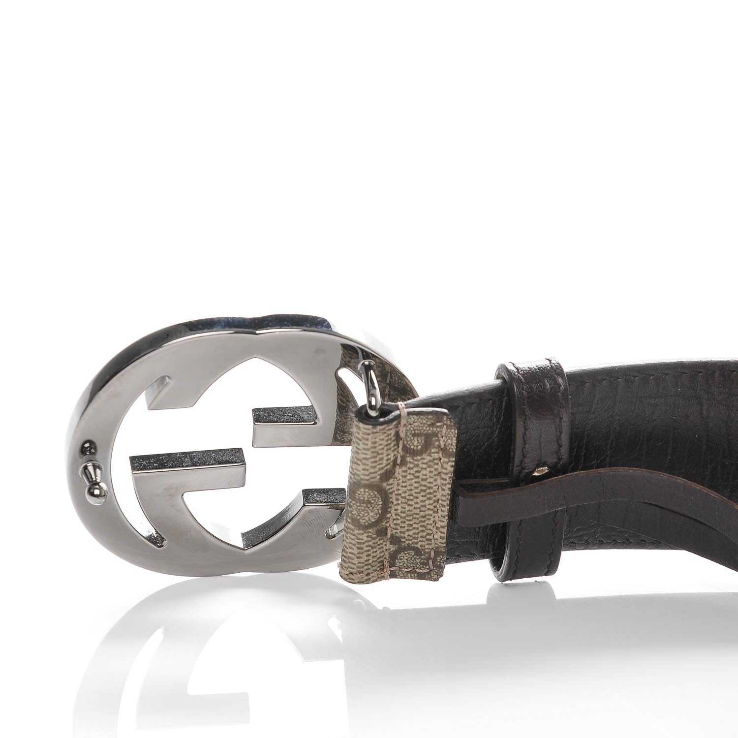 Gucci GG Plus Monogram Interlocking G Belt 95 38 Dark Brown 4 of 7