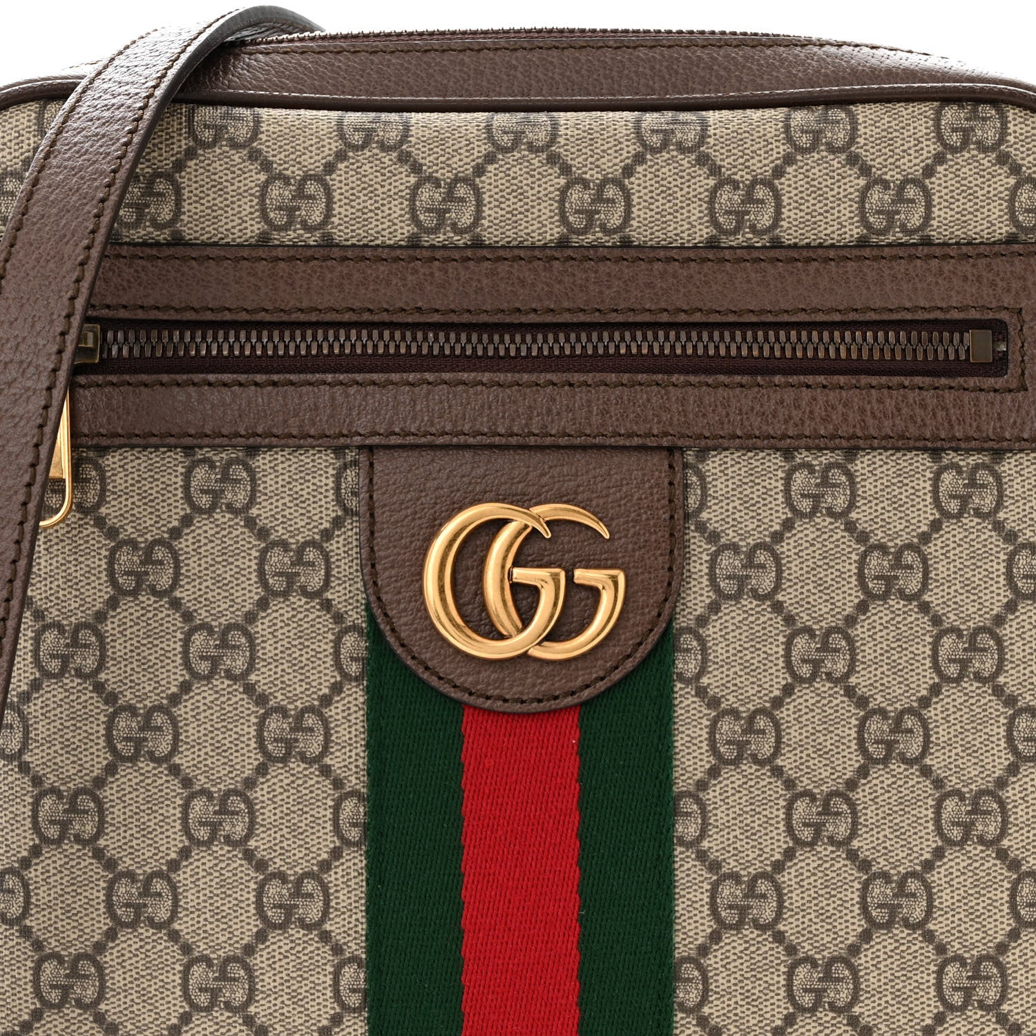 Gucci GG Supreme Monogram Web Small Ophidia Messenger Bag Brown 8 of 11