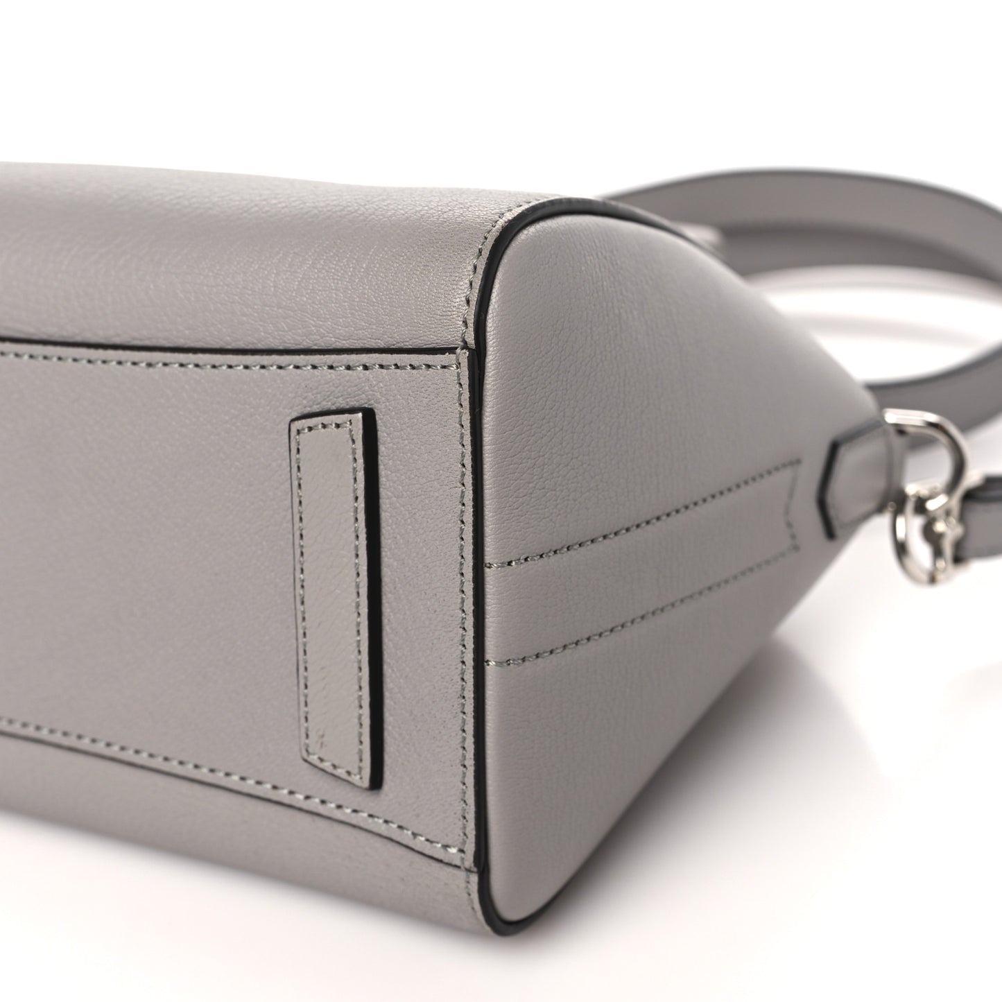 Sugar Goatskin Mini Antigona Pearl Grey