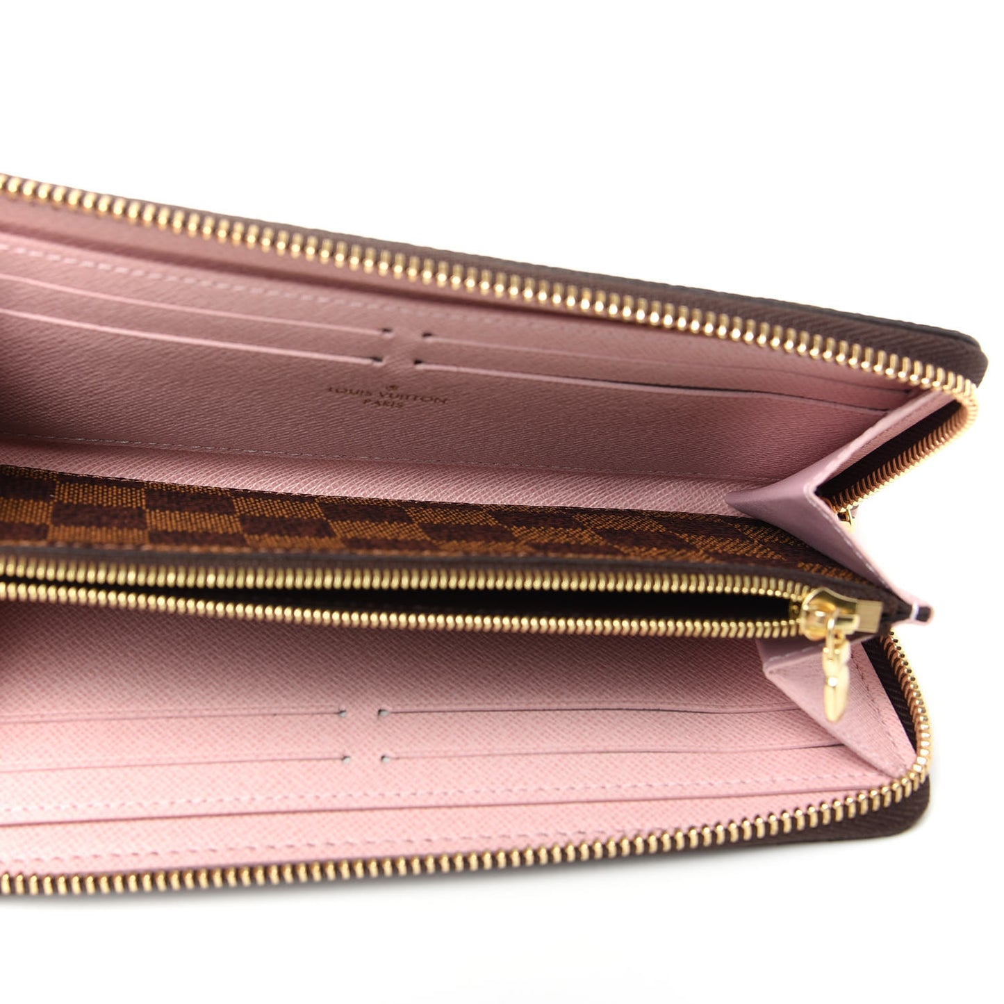 Damier Ebene Clemence Wallet Rose Ballerine
