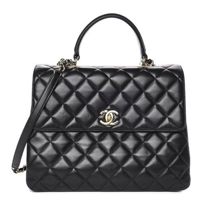 Chanel Lambskin Quilted Large Trendy CC Dual Handle Flap Bag Black 1 of 15
