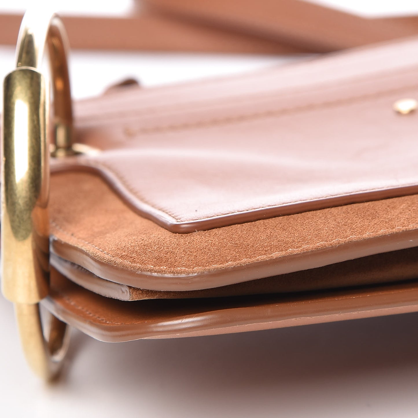 Calfskin Suede Small Roy Bag Caramel