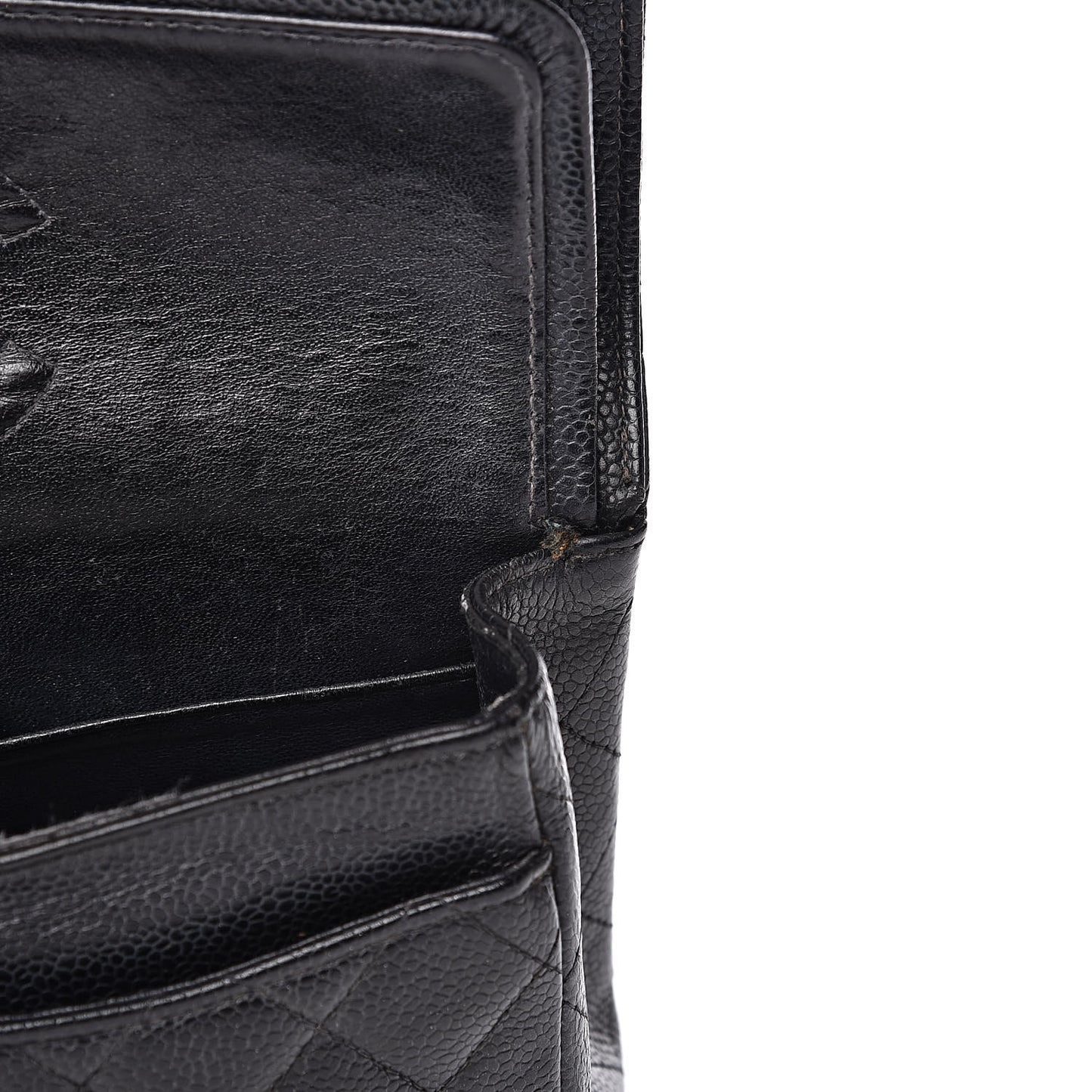 Caviar Quilted Small Double Flap Black