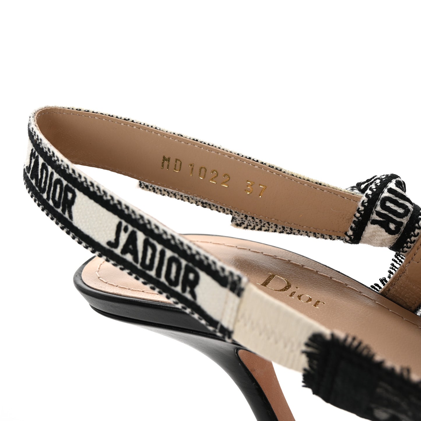 Lace Ribbon Rose Embroidered J'Adior Slingback 100mm Pumps 37 Black