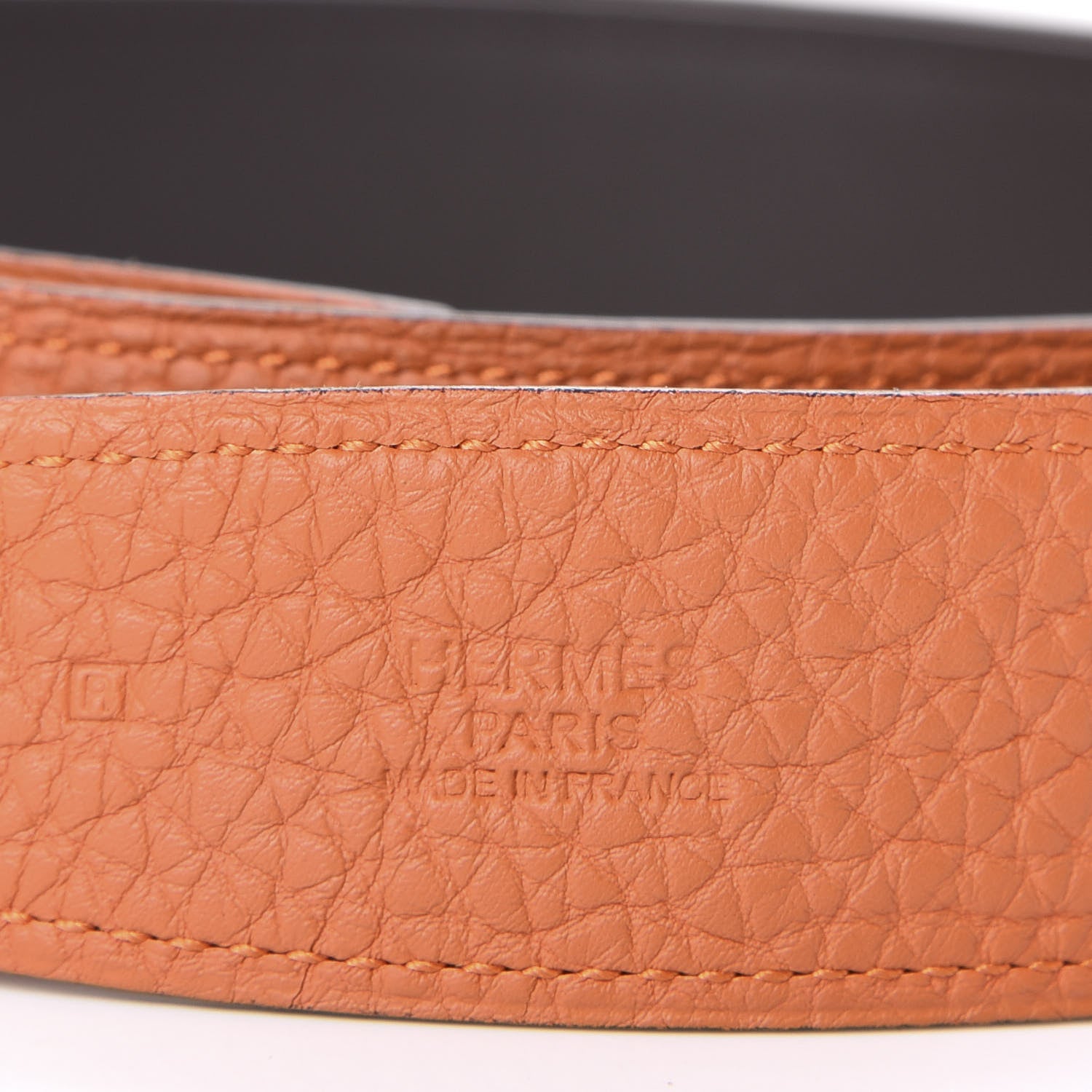 Hermes Swift Togo 32mm Quizz H Belt 90 Chocolate Orange 3 of 5