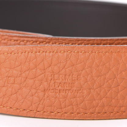 Hermes Swift Togo 32mm Quizz H Belt 90 Chocolate Orange 3 of 5
