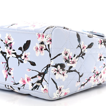 Christian Dior Lambskin Cannage Floral Printed Medium Lady Dior Light Blue 6 of 9
