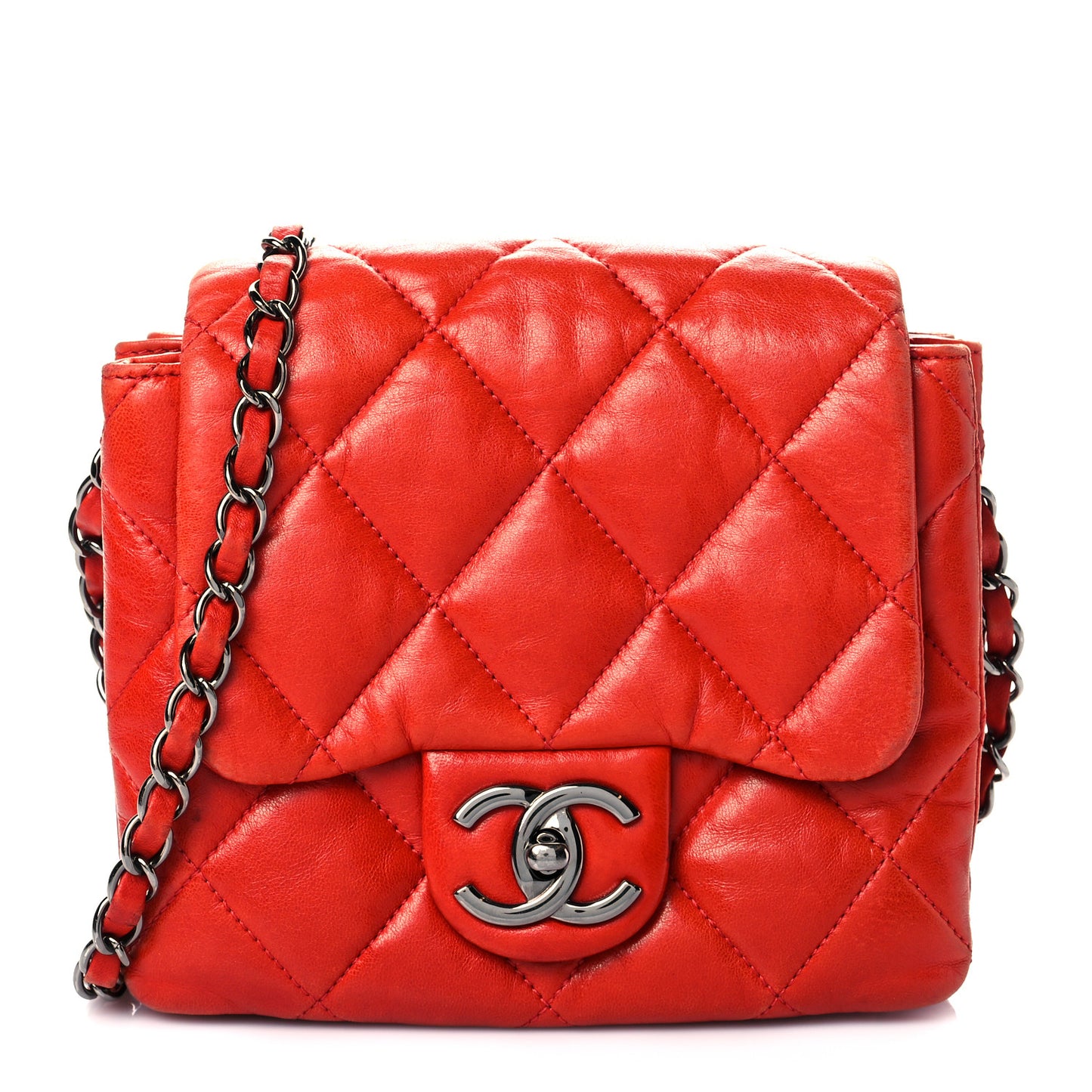 Lambskin Quilted Mini Chanel 3 Flap Red