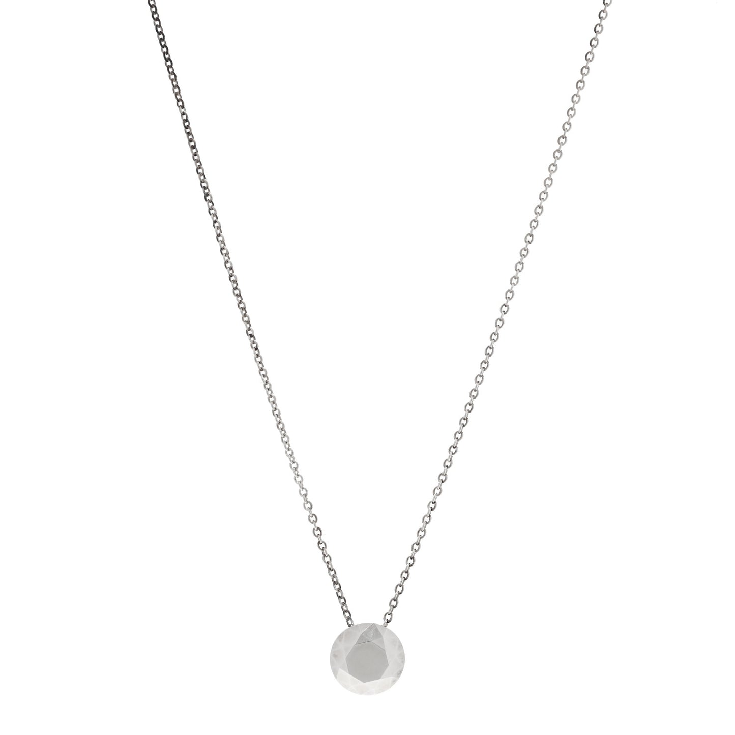 Sterling Silver Elsa Peretti Two Carat Faceted Pendant Necklace
