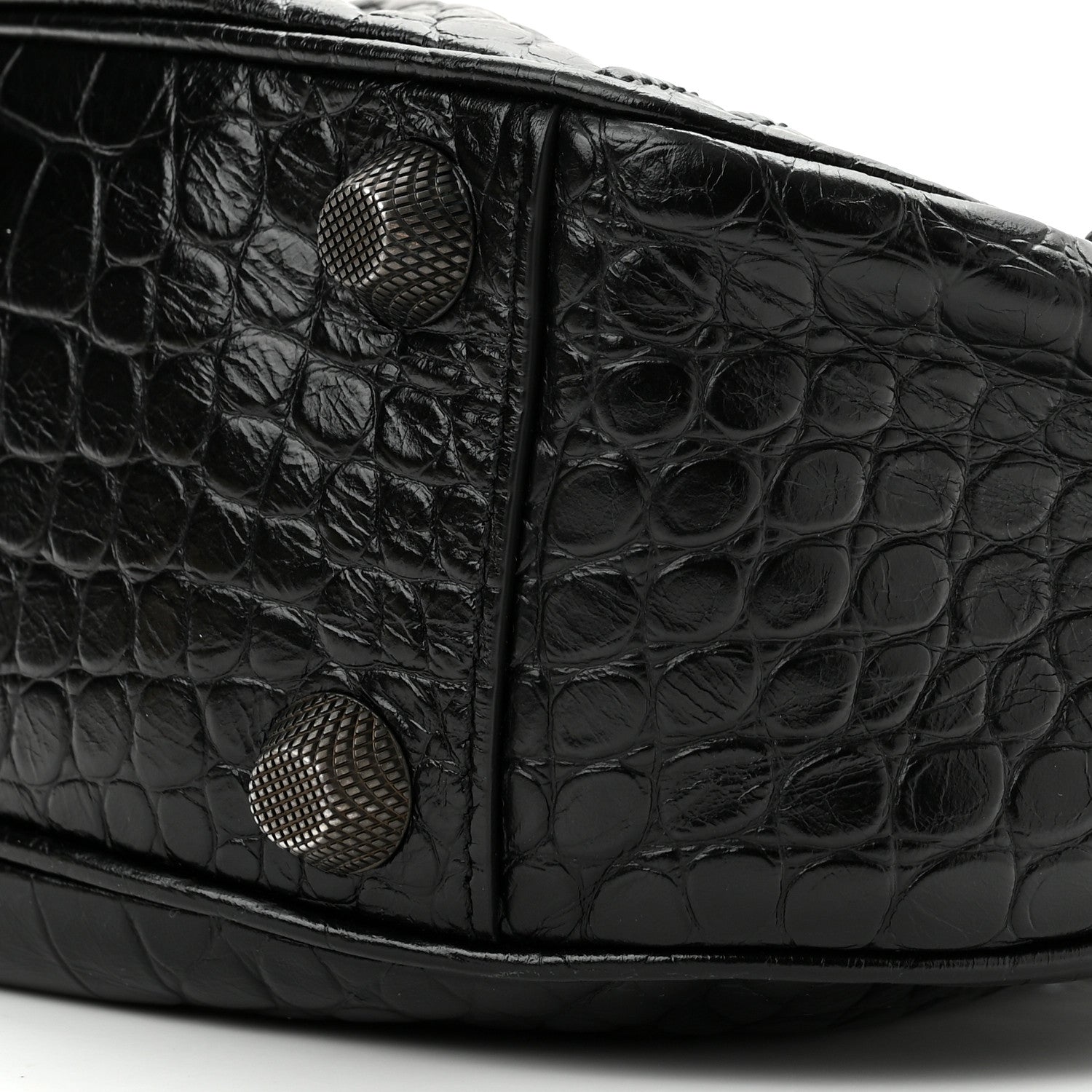 Balenciaga Extra Supple Calfskin Crocodile Embossed Monochrome Small Le Cagole Shoulder Bag Black 10 of 10