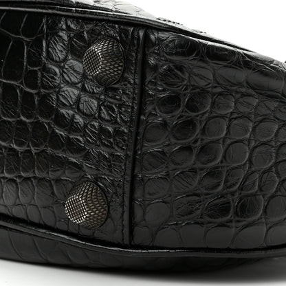 Balenciaga Extra Supple Calfskin Crocodile Embossed Monochrome Small Le Cagole Shoulder Bag Black 10 of 10