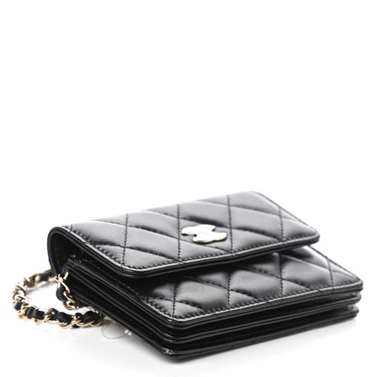 Chanel Lambskin Quilted My Chanel Lady Card Holder On Chain Black 4 of 16