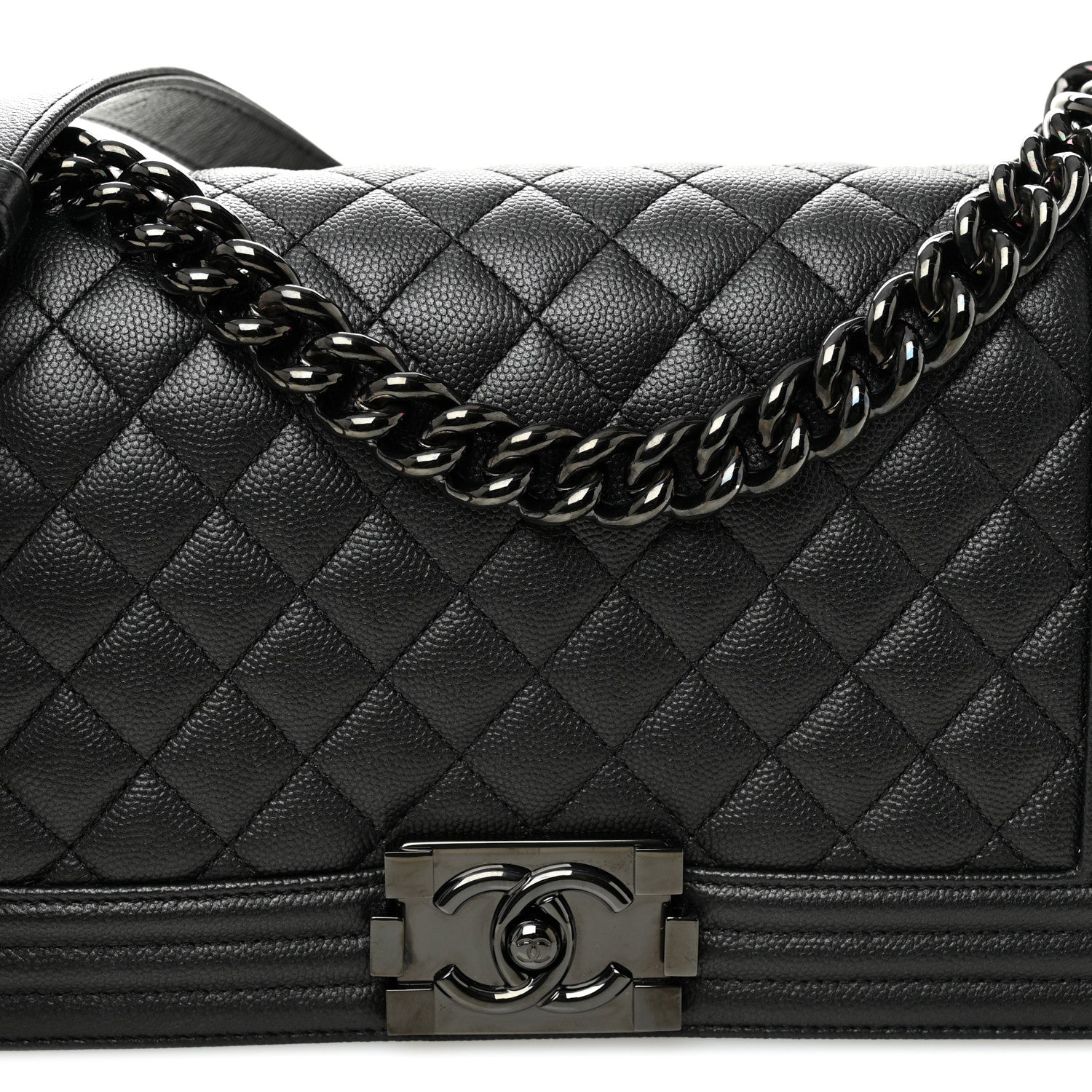 Chanel Caviar Quilted Medium Boy Flap So Black 8 of 10
