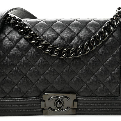 Chanel Caviar Quilted Medium Boy Flap So Black 8 of 10
