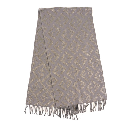Fendi Cashmere Lurex FF Scarf Tortora 2 of 3