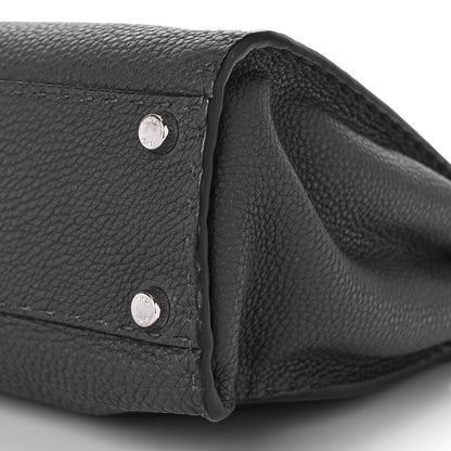 Fendi Cuoio Romano Selleria Bi-Color Medium Peekaboo Iconic Satchel Asfalto Latte 8 of 9