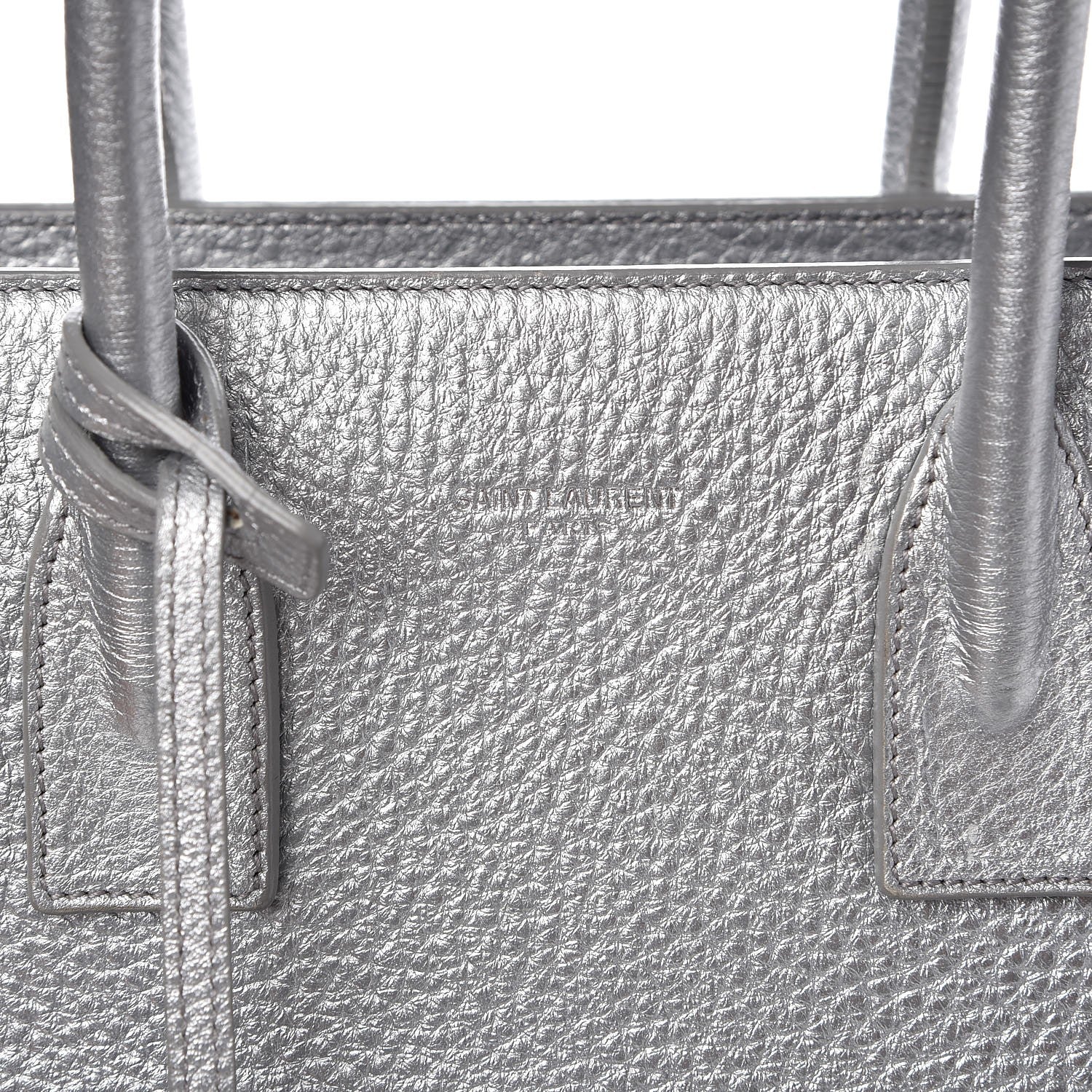 Saint Laurent Metallic Grained Calfskin Baby Sac De Jour Silver 6 of 9