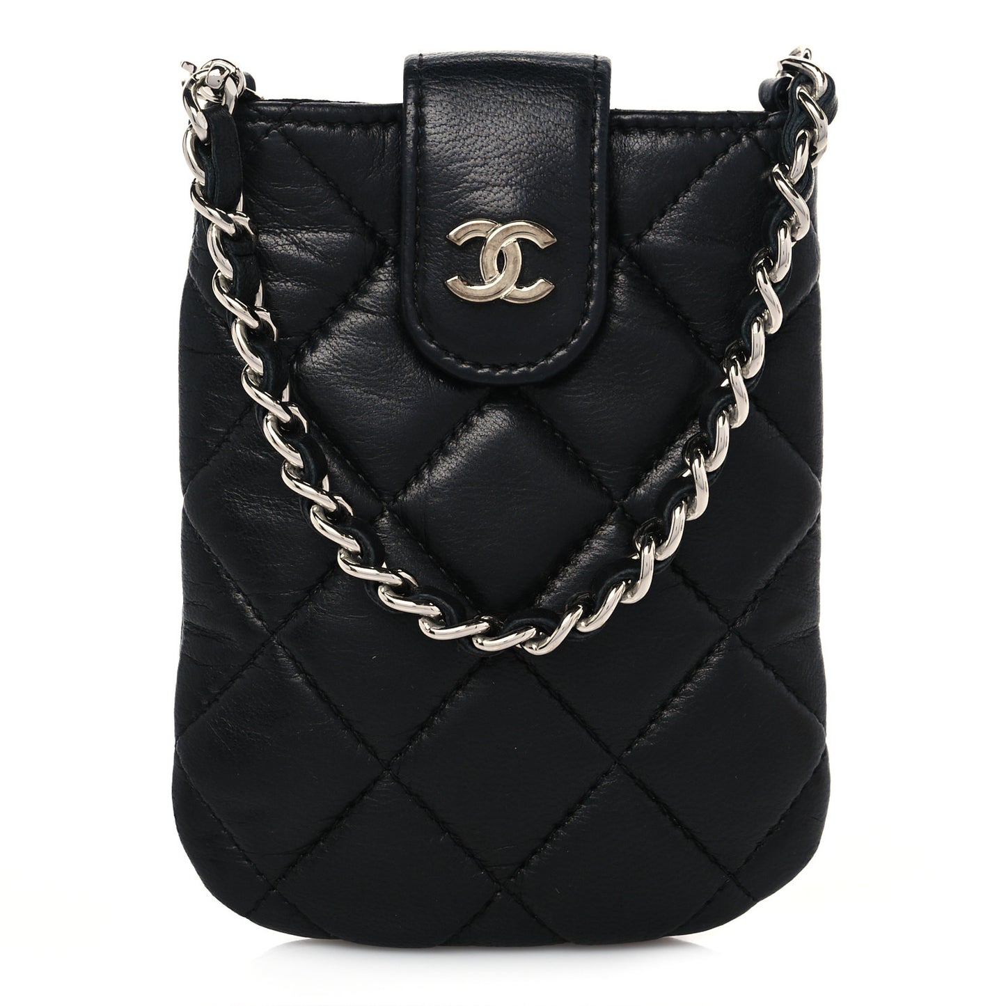 Lambskin Quilted Phone Case Black