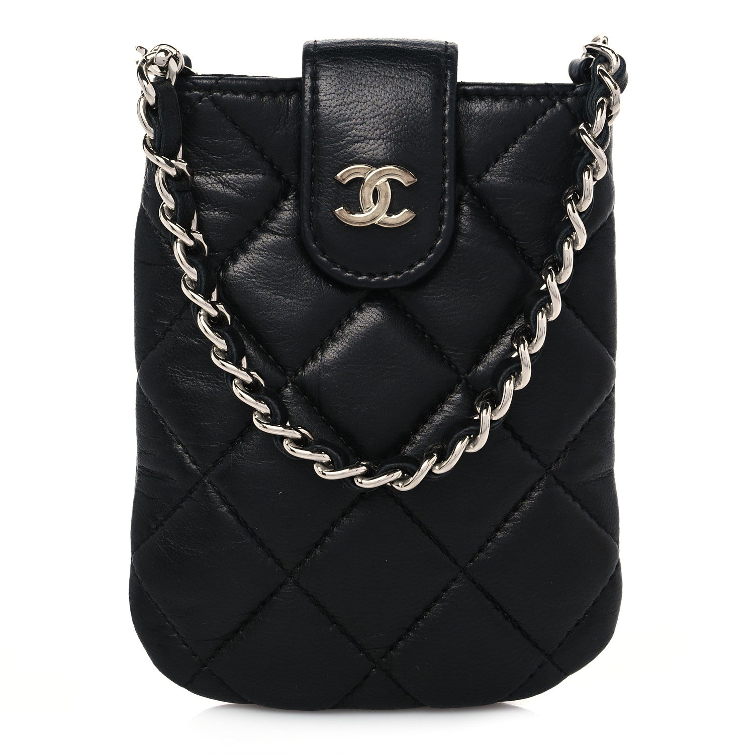 Chanel Lambskin Quilted Phone Case Black 1 of 7
