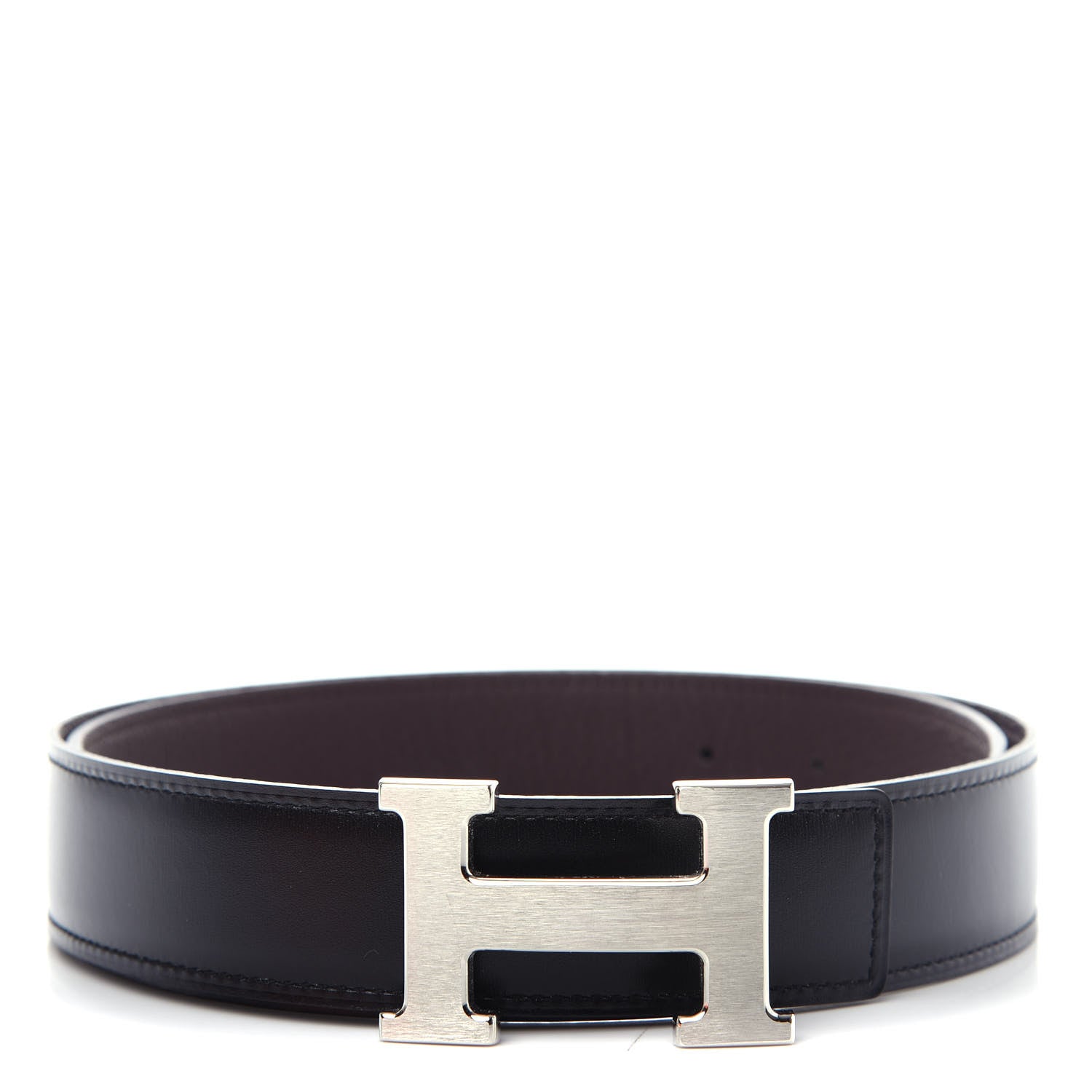 Hermes Box Togo 32mm H Belt 85 Black Chocolate 1 of 6