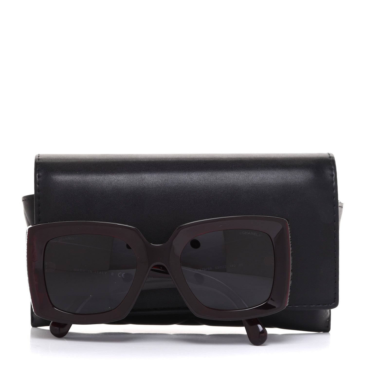 Chanel Acetate Rectangle Sunglasses 5435 Burgundy 9 of 9