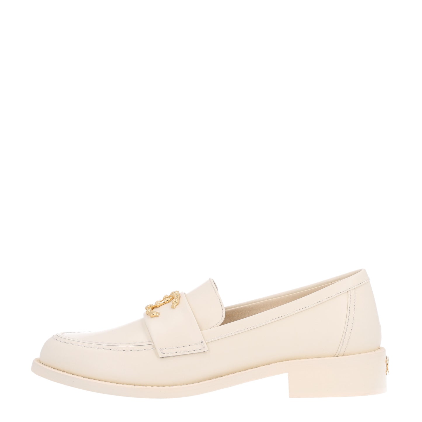Calfskin Camellia CC Loafers 39.5 Ivory