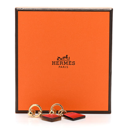Hermes Permabrass Gold Plated Buffalo Horn Fusion Amulette Maroquinier Earrings Amazone Pop Fusion 5 of 5
