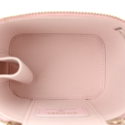Chanel Lambskin Quilted Mini Vanity Case With Pearl Chain Light Pink 5 of 10