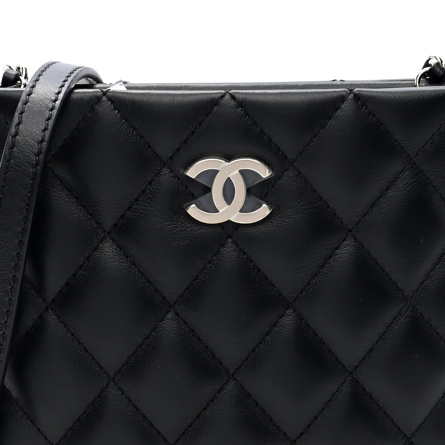 Lambskin Quilted Crossbody Bag Black