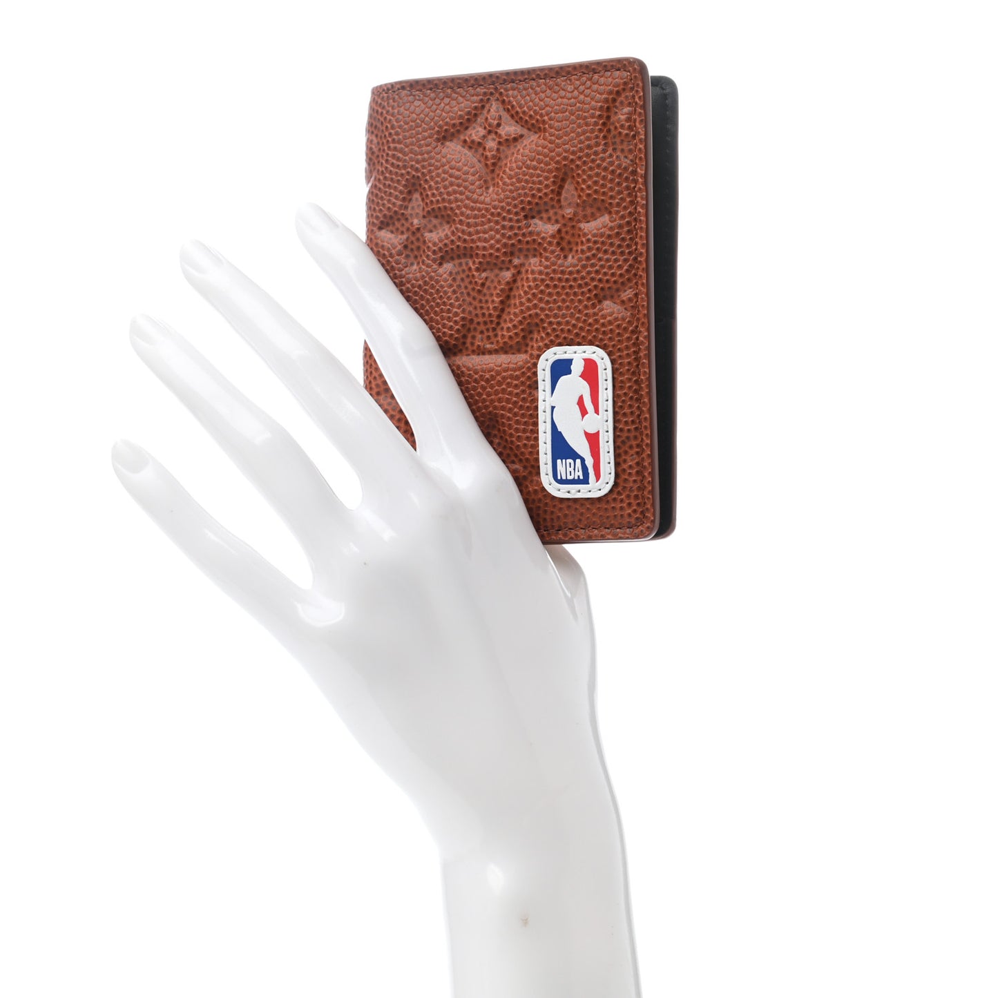 X NBA Grained Calfskin Monogram Pocket Organizer Brick Orange