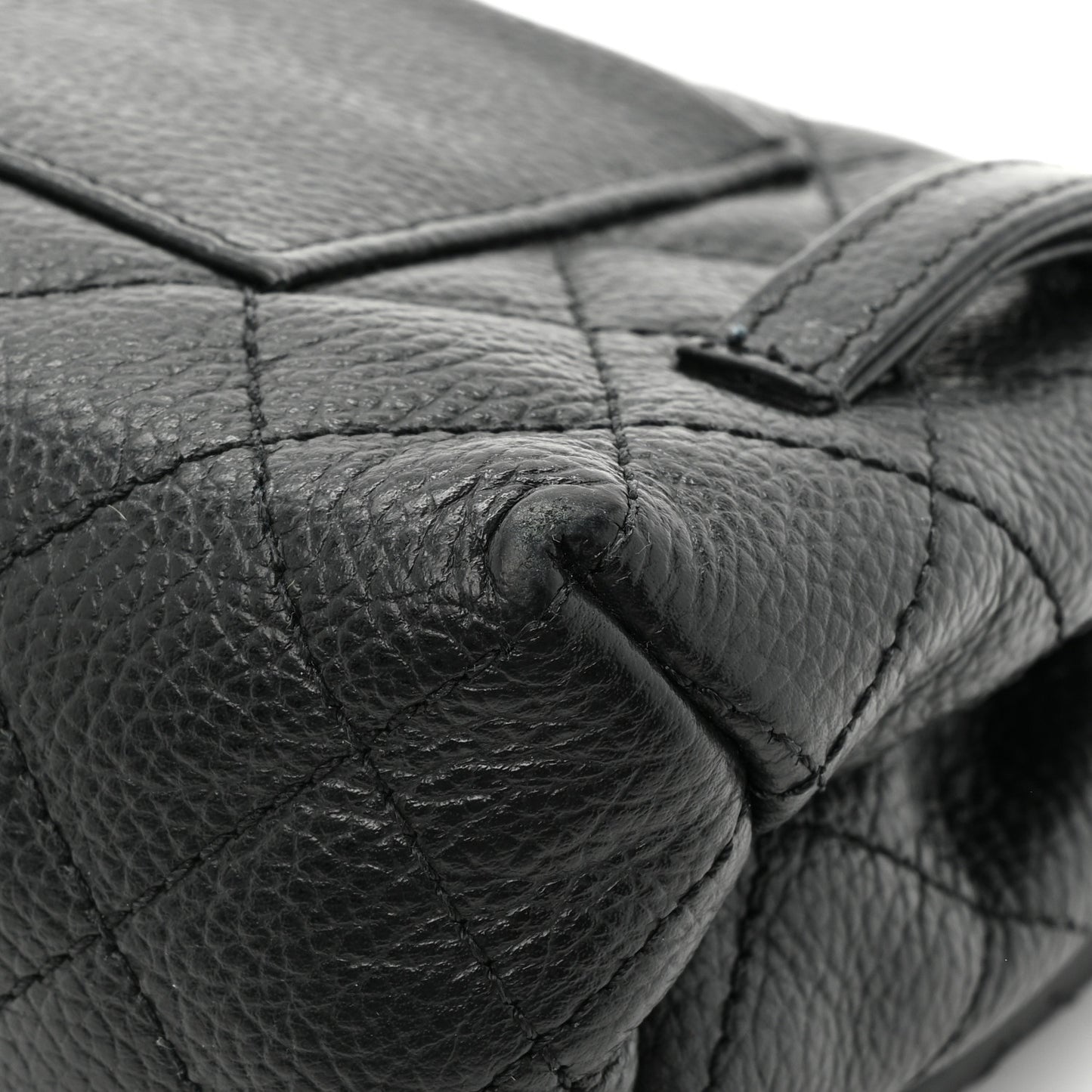 Grained Calfskin Quilted 2.55 Reissue Flap Belt Bag Clutch Black