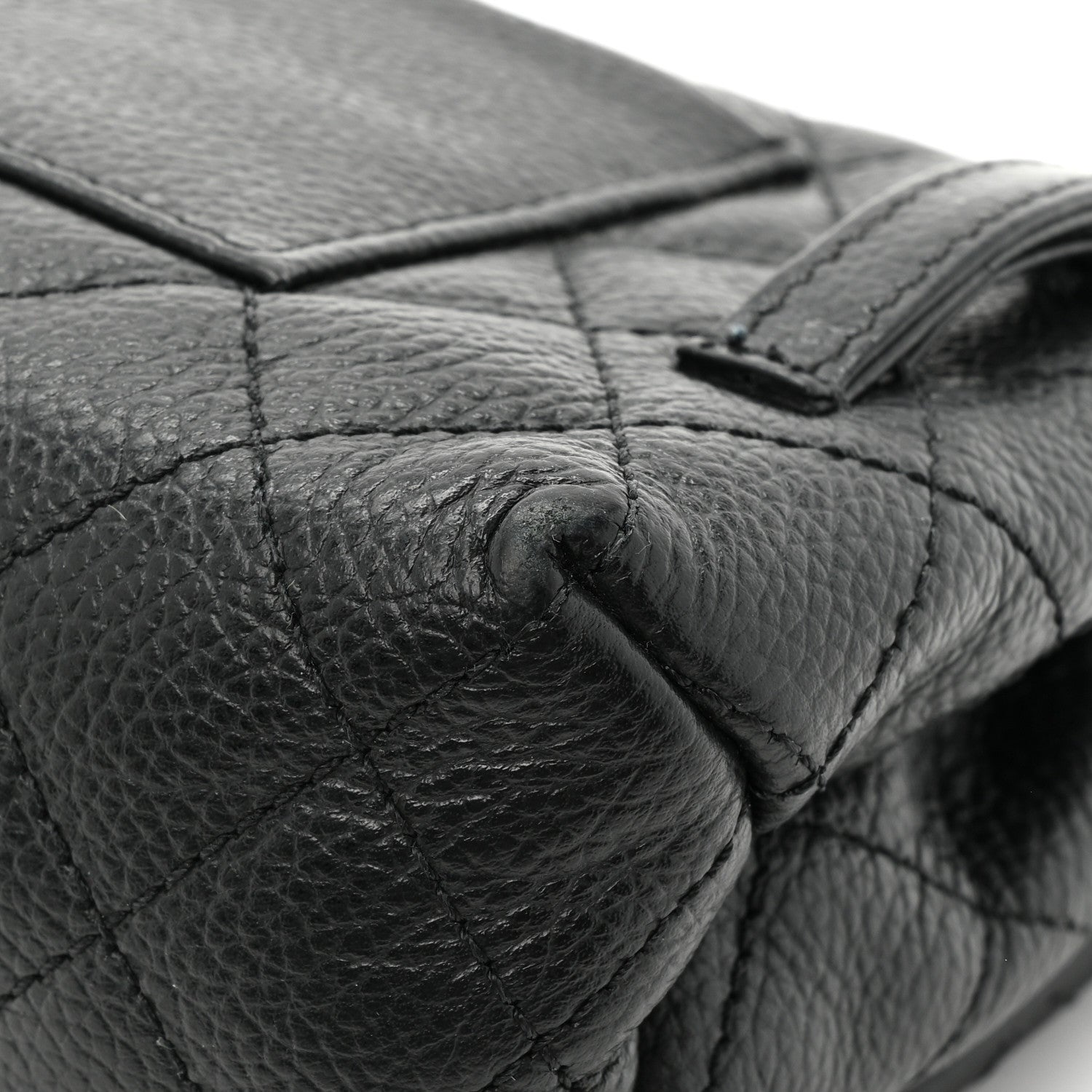 Chanel Grained Calfskin Quilted 2.55 Reissue Flap Belt Bag Clutch Black 13 of 16