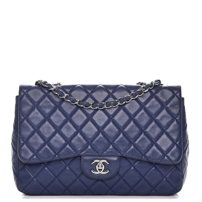 Chanel Lambskin Quilted Jumbo Single Flap Blue 1 of 7