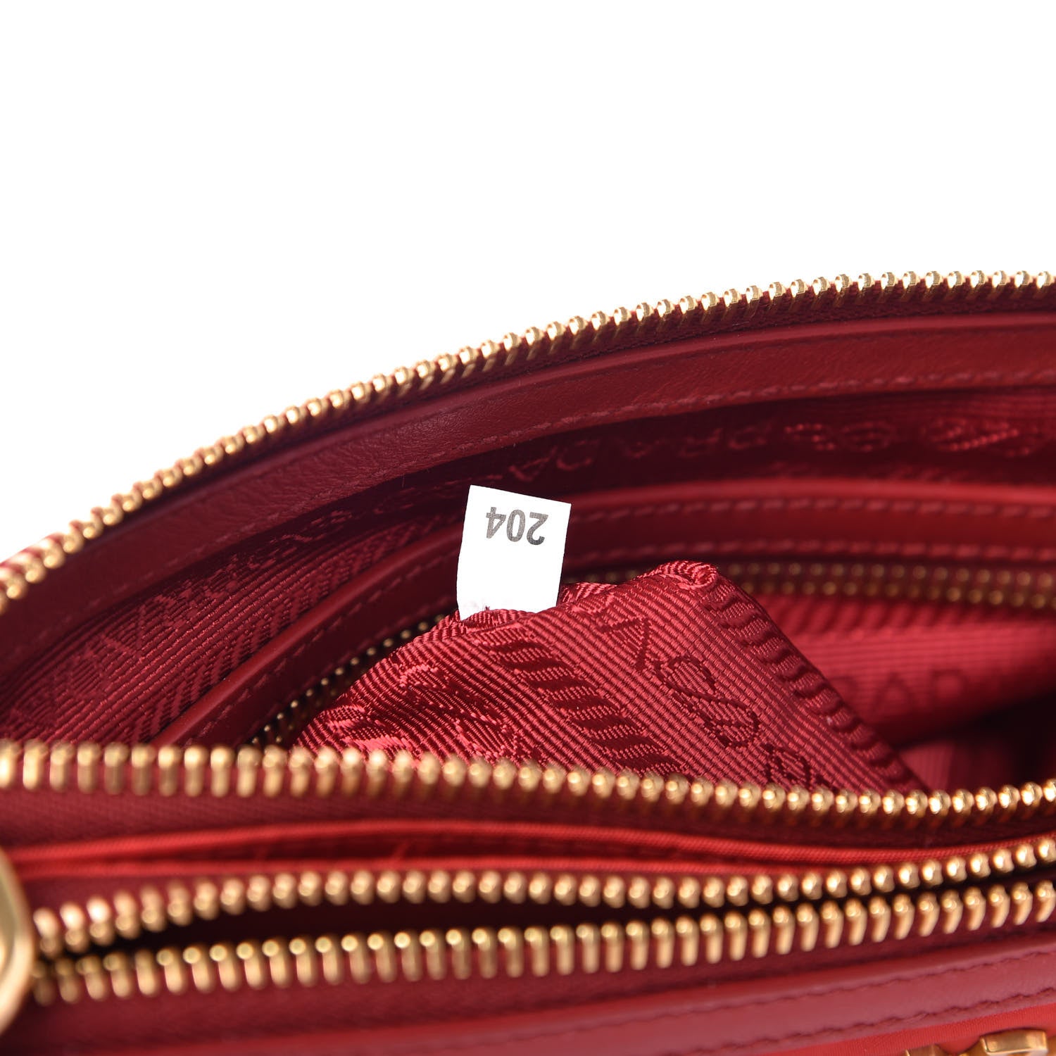Prada Tessuto Nylon Soft Calf Double Zip Crossbody Bag Rosso 10 of 11