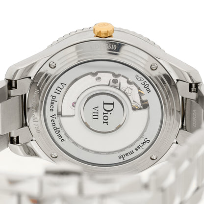 Christian Dior Stainless Steel 18K Yellow Gold Diamond Mother of Pearl 36mm Dior VIII Montaigne Automatic Watch 4 of 5