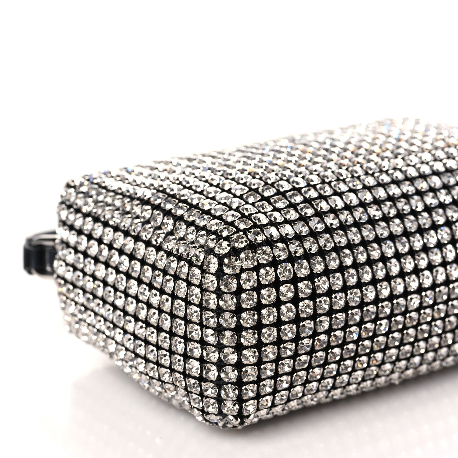 Alexander Wang Mesh Crystal Rhinestone Mini Heiress Pouch Black Silver 5 of 9