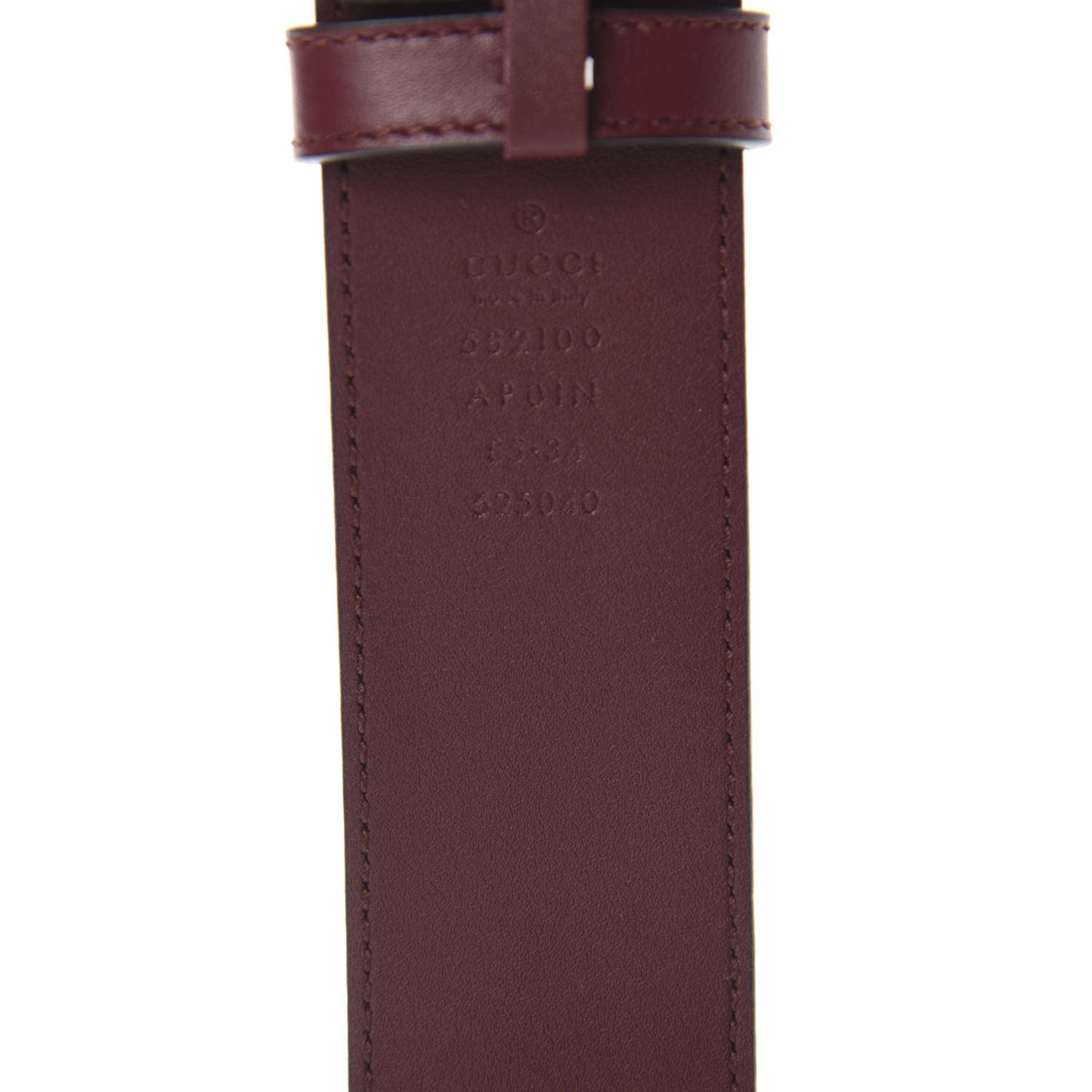 Calfskin Crystal Double G 40mm Belt 85 34 Vintage Bordeaux